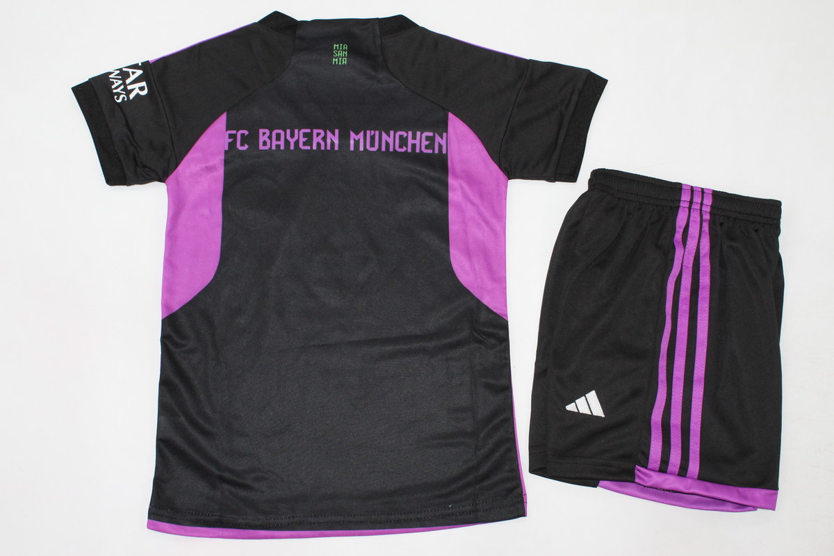 Kids-Bayern Munich 23/24 Away Black Leaked Soccer Jersey